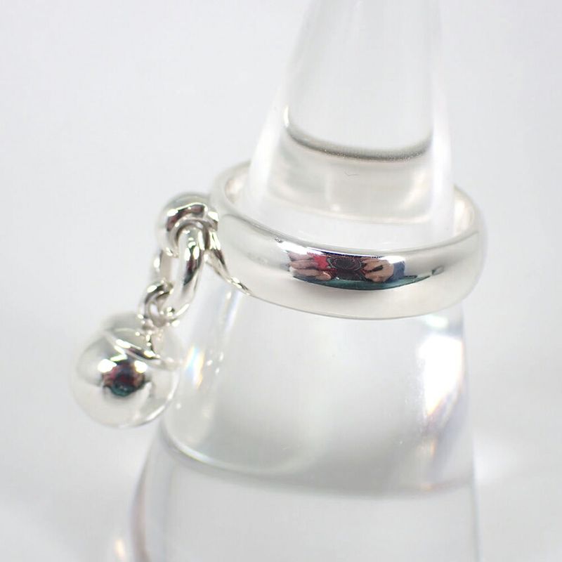 Tiffany & Co 925 Ball Dangle Silver Ring No 12 J126-6