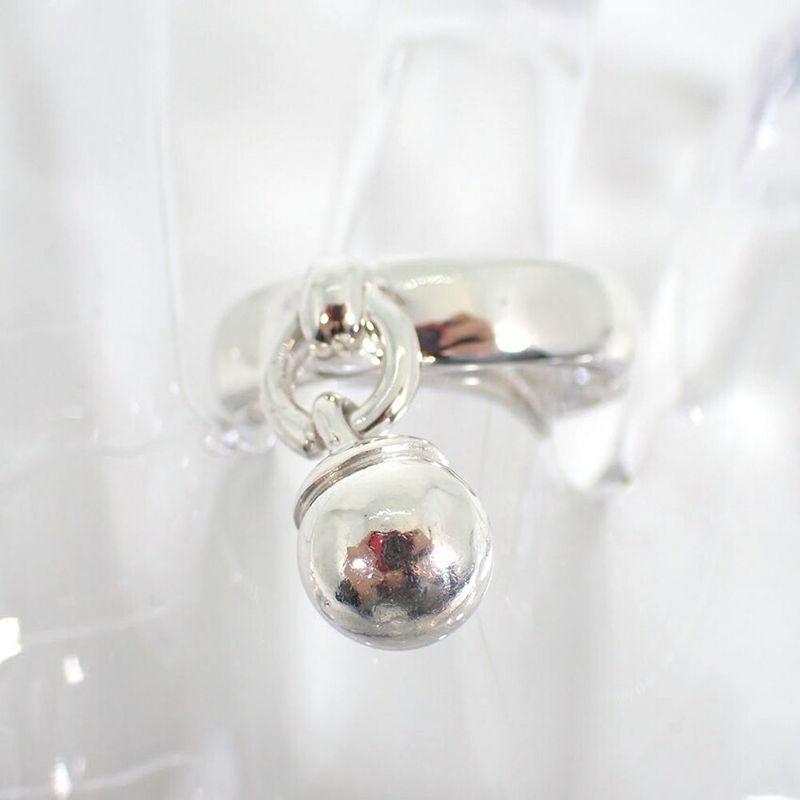 Tiffany & Co 925 Ball Dangle Silver Ring No 12 J126-6