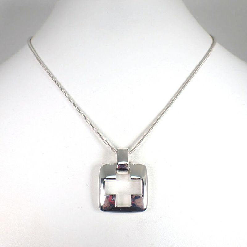Tiffany & Co 925 Open Cross Pendant Necklace J126-1