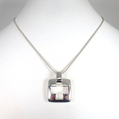 Tiffany & Co 925 Open Cross Pendant Necklace J126-1
