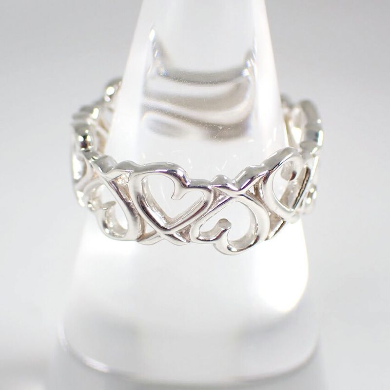 Tiffany & Co 925 Triple Loving Heart Ring No 11 J126-13