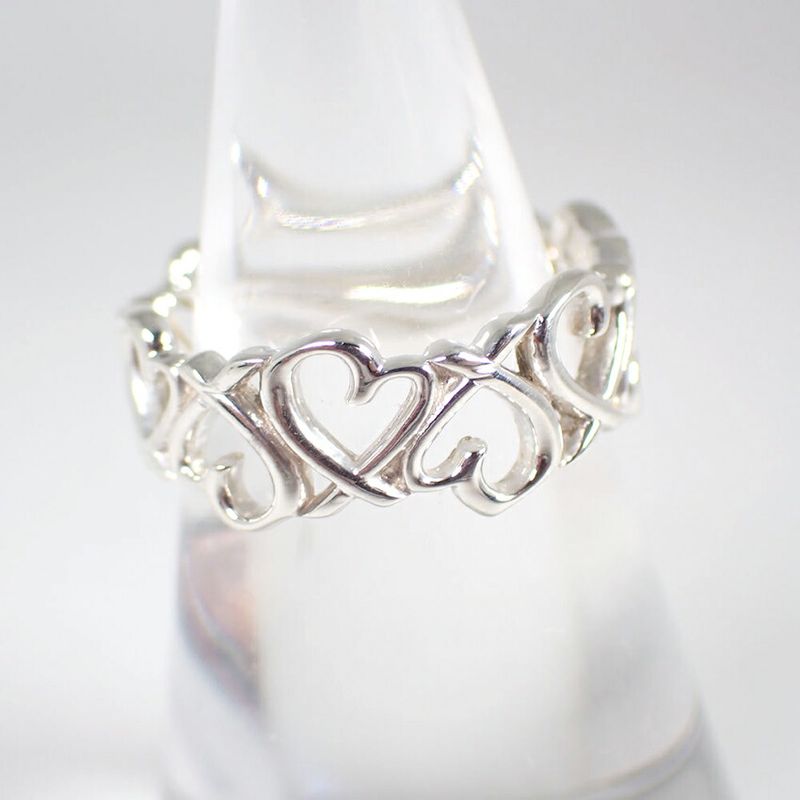 Tiffany & Co 925 Triple Loving Heart Ring No 11 J126-13