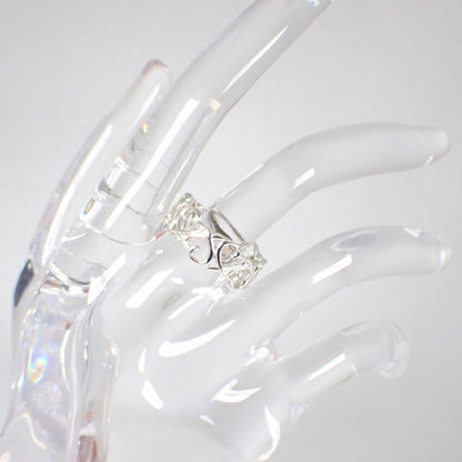 Tiffany & Co 925 Triple Loving Heart Ring No 11 J126-13