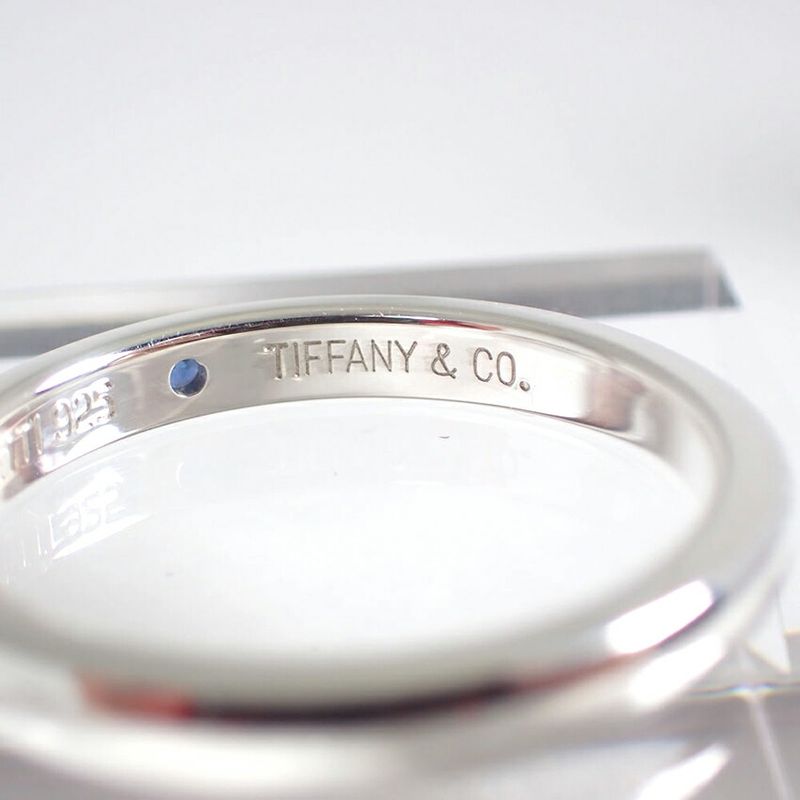 Tiffany & Co925 Sapphire Stacking Band Ring No 10 J126-12