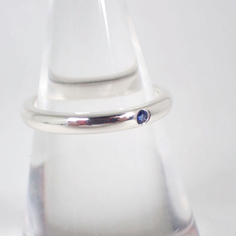Tiffany & Co925 Sapphire Stacking Band Ring No 10 J126-12