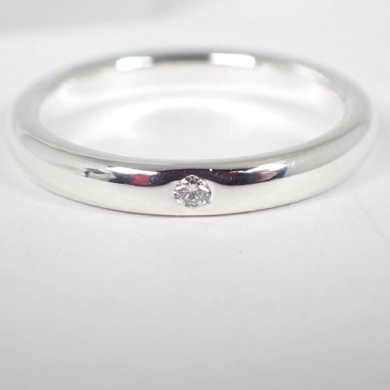 Tiffany & Co 925 Diamond Stacking Band Ring No 8 J126-11