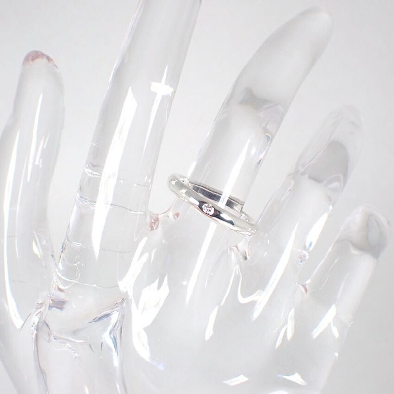 Tiffany & Co 925 Diamond Stacking Band Ring No 8 J126-11