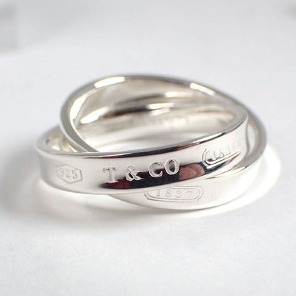 Tiffany & Co925 1837 Interlocking Circle Ring No 8 J126-15