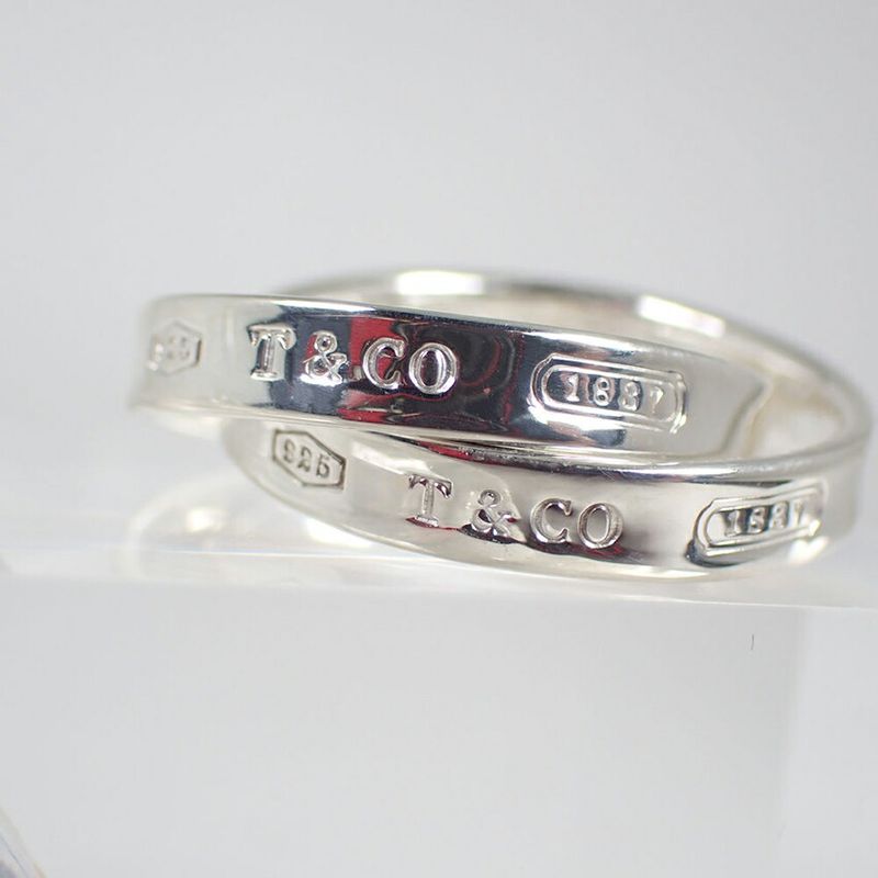 Tiffany & Co925 1837 Interlocking Circle Ring No 9 J126-14