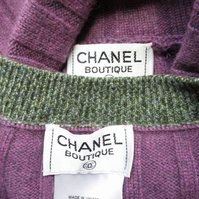 97A 97aw Vintage Chanel Coco Button Cashmere Knit Ensemble Turtleneck Sweater