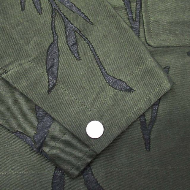 23ss Hermes Herbier Deperlant Half Zip Shirt Jacket Serie Button Pullover