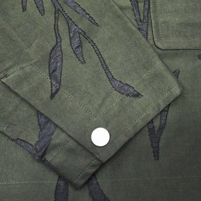 23ss Hermes Herbier Deperlant Half Zip Shirt Jacket Serie Button Pullover