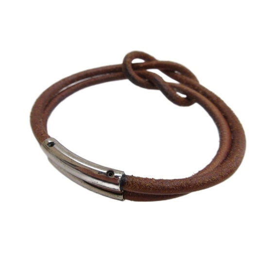 Hermes Heracled Bracelet 2-row Leather Brown