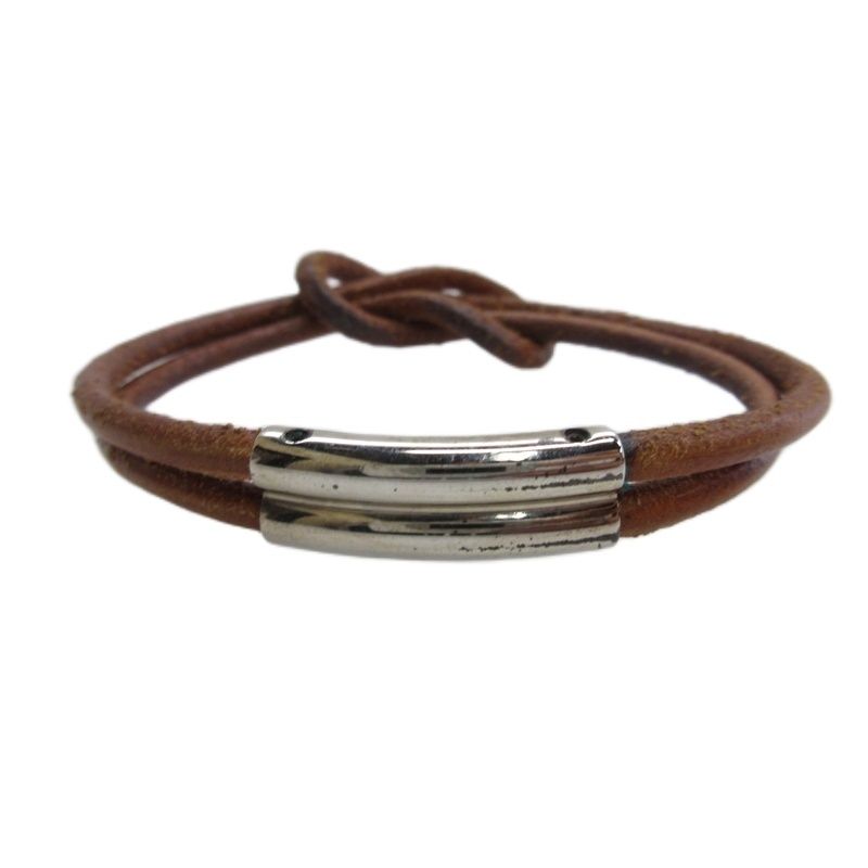 Hermes Heracled Bracelet 2-row Leather Brown