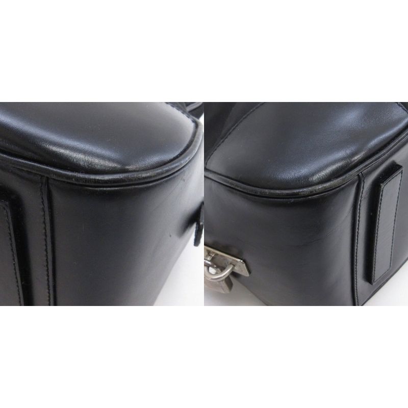 Prada Triangle Plate One Shoulder Bag Nylon Leather Black