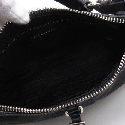 Prada Triangular Plate Nylon One Shoulder Bag Black