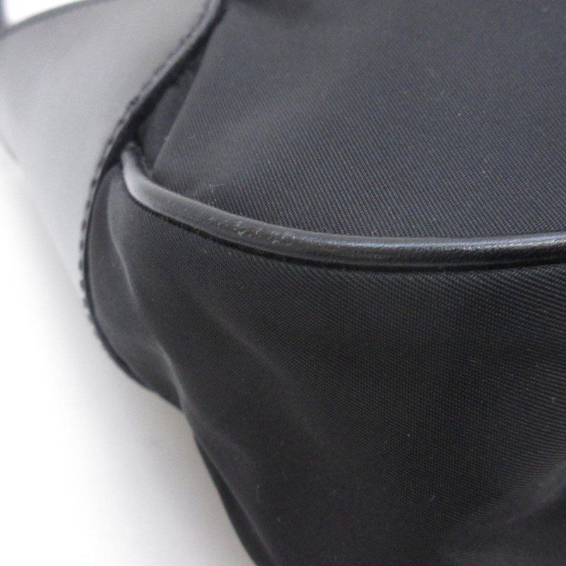 Prada Triangular Plate Nylon One Shoulder Bag Black