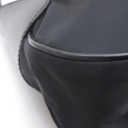 Prada Triangular Plate Nylon One Shoulder Bag Black