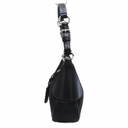 Prada Triangular Plate Nylon One Shoulder Bag Black