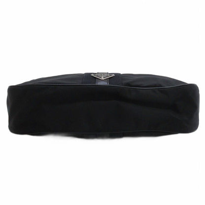 Prada Triangular Plate Nylon One Shoulder Bag Black