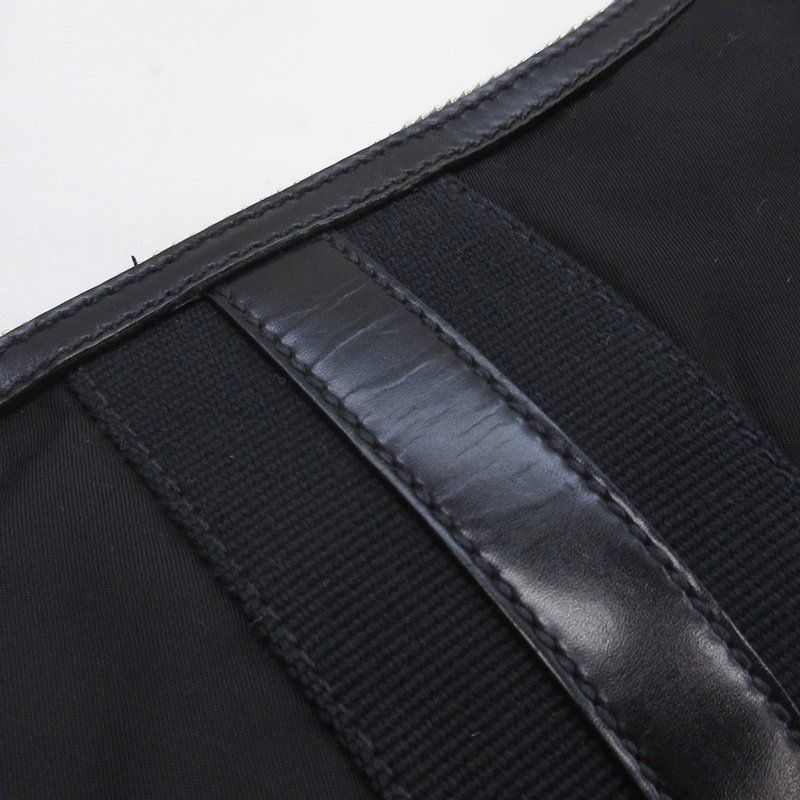 Prada Triangular Plate Nylon One Shoulder Bag Black