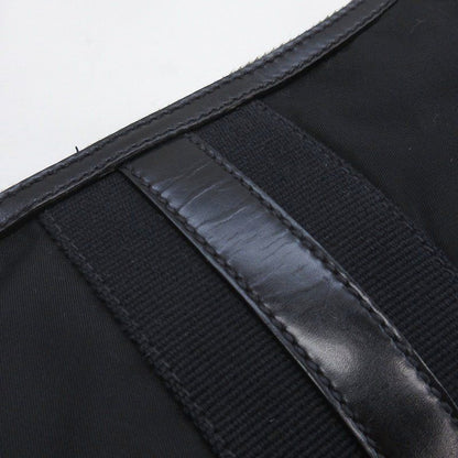 Prada Triangular Plate Nylon One Shoulder Bag Black
