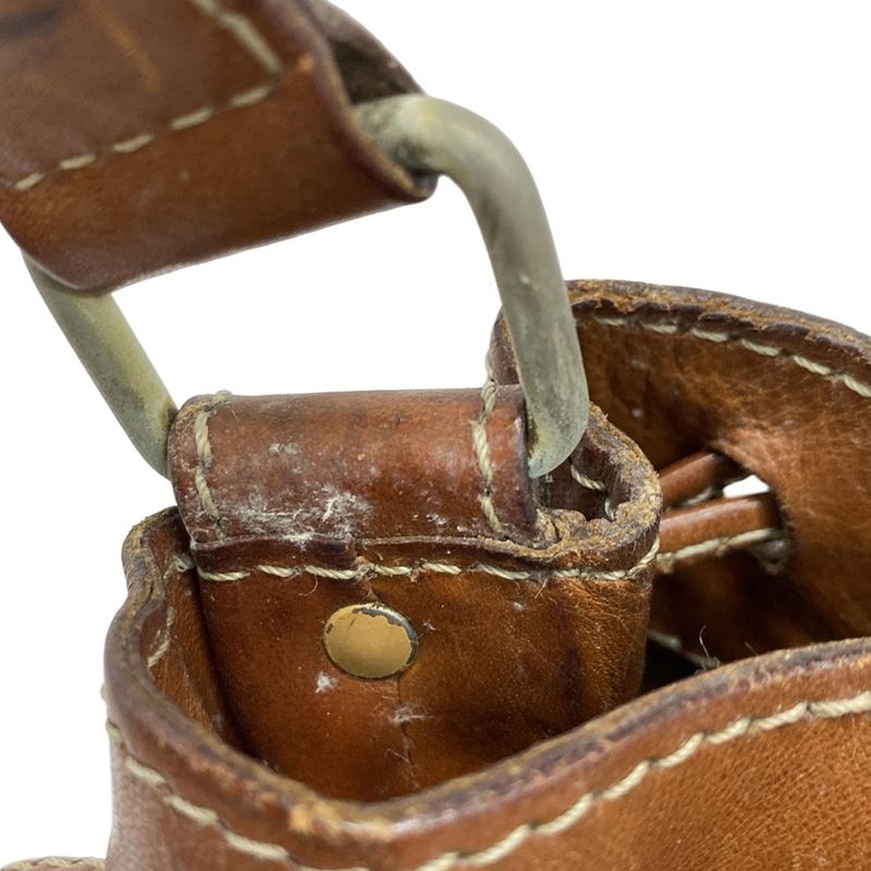 Celine Shoulder Bag Macadam Pattern Dark Brown X Brown Drawstring Shape Leather