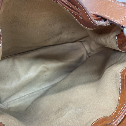 Celine Shoulder Bag Macadam Pattern Dark Brown X Brown Drawstring Shape Leather