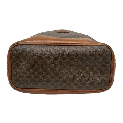 Celine Shoulder Bag Macadam Pattern Dark Brown X Brown Drawstring Shape Leather