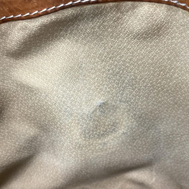 Celine Shoulder Bag Macadam Pattern Dark Brown X Brown Drawstring Shape Leather