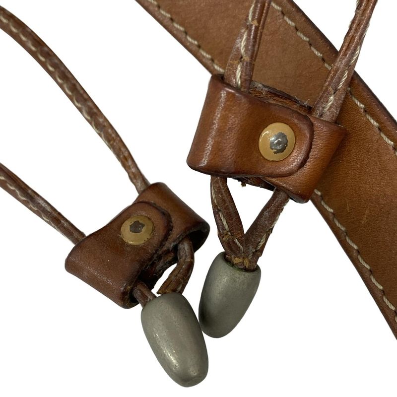 Celine Shoulder Bag Macadam Pattern Dark Brown X Brown Drawstring Shape Leather