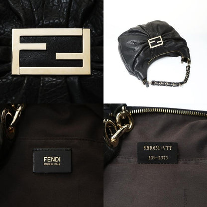 Fendi Shoulder Bag Mia Mamma Leather Bucket Chain