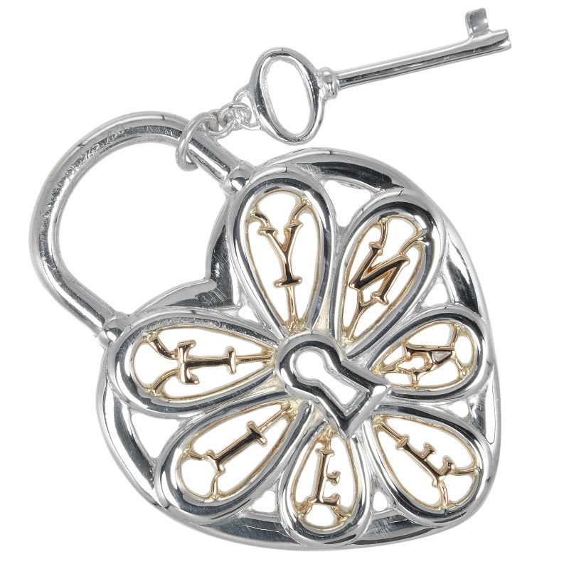 Tiffany & Co Filigree Heart Key Silver 925 18K Pink