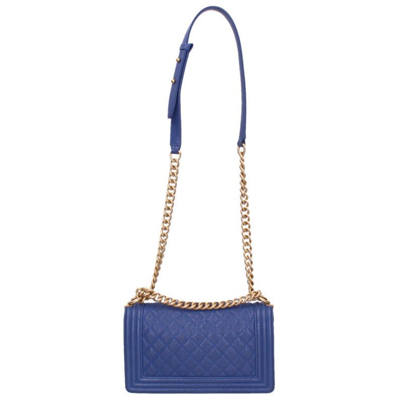 Chanel Boy Chanel 25 Caviar Skin Chain Leather Shoulder Bag Men's 25