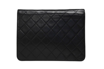Chanel S Flap S Chain Shoulder Bag CC Logo Lambskin Black Gold — view 2