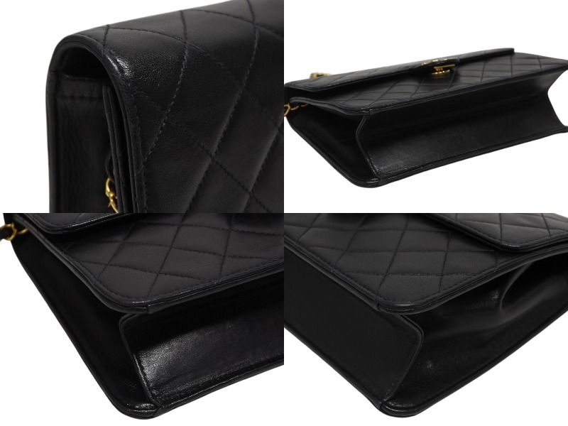 Chanel S Flap S Chain Shoulder Bag CC Logo Lambskin Black Gold — view 5