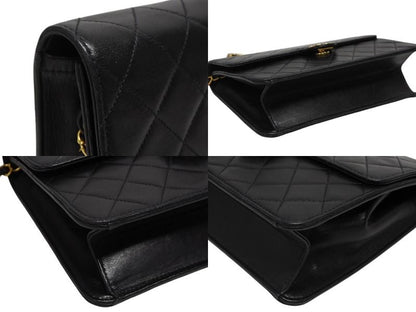 Chanel S Flap S Chain Shoulder Bag CC Logo Lambskin Black Gold — view 5