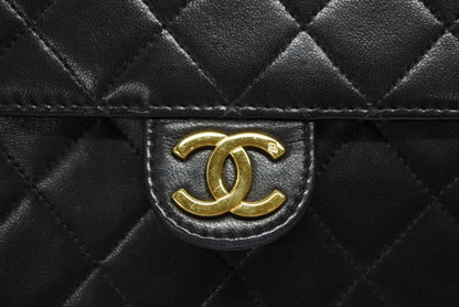 Chanel S Flap S Chain Shoulder Bag CC Logo Lambskin Black Gold — view 4