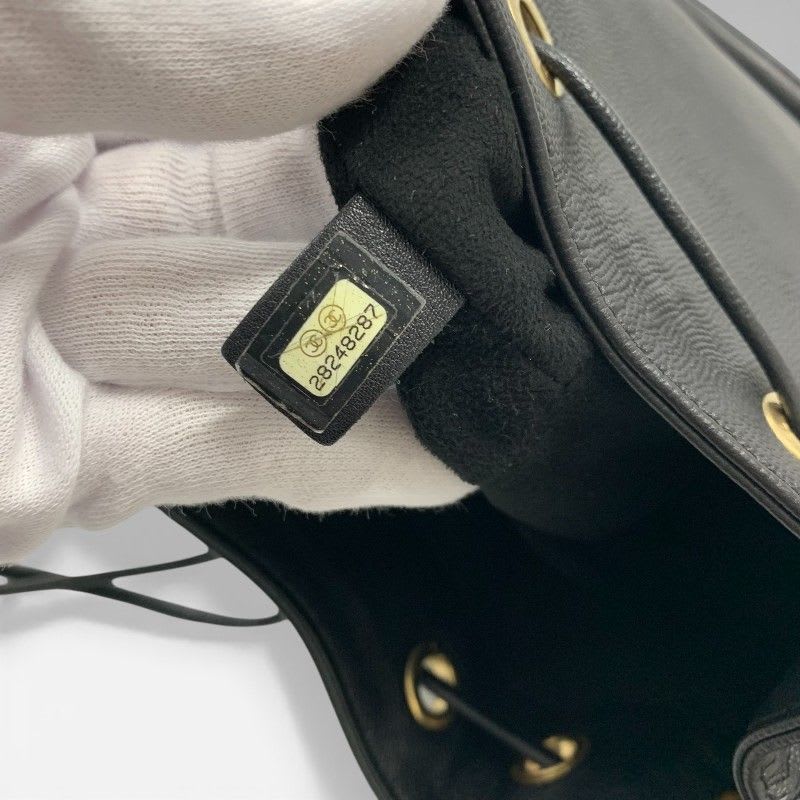 Chanel Deauville Tote Bag Caviar Black Gold