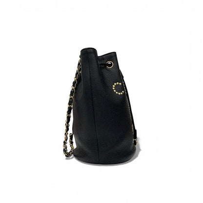 Chanel Deauville Tote Bag Caviar Black Gold