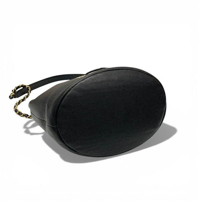 Chanel Deauville Tote Bag Caviar Black Gold