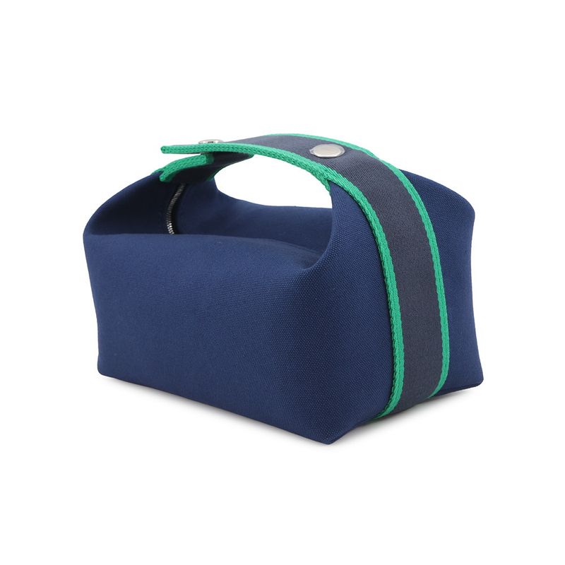 Hermes Pouch Bric-a-Brac PM Marine Silver Canvas Case