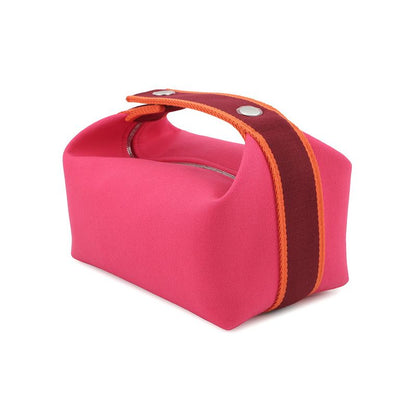 Hermes Pouch Bric-a-Brac PM Hibiscus Silver Canvas