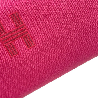 Hermes Pouch Bric-a-Brac PM Hibiscus Silver Canvas