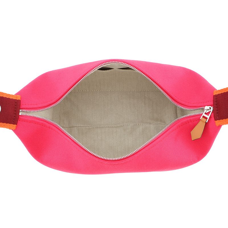 Hermes Pouch Bric-a-Brac PM Hibiscus Silver Canvas