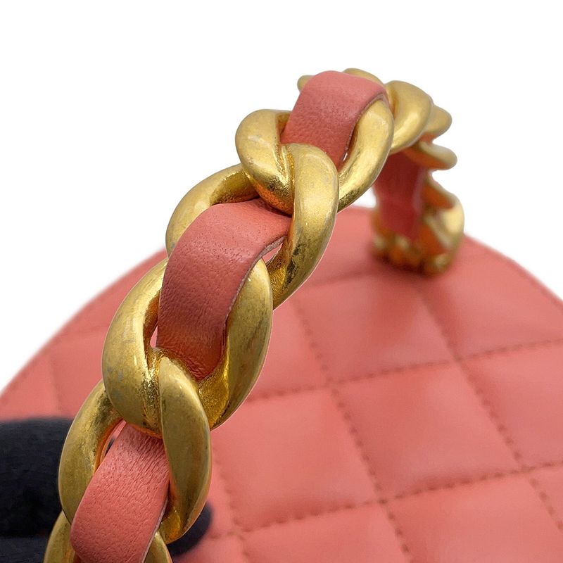 Chanel Chain Shoulder Bag CC Logo Quilted Top Handle Vanity