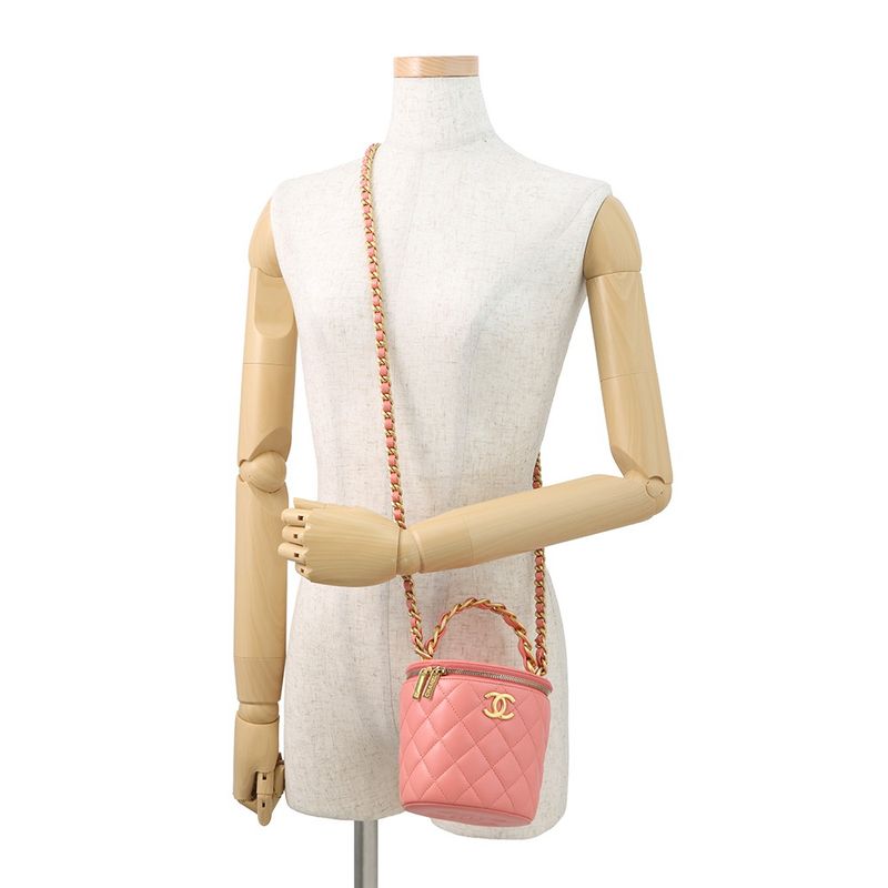 Chanel Chain Shoulder Bag CC Logo Quilted Top Handle Vanity