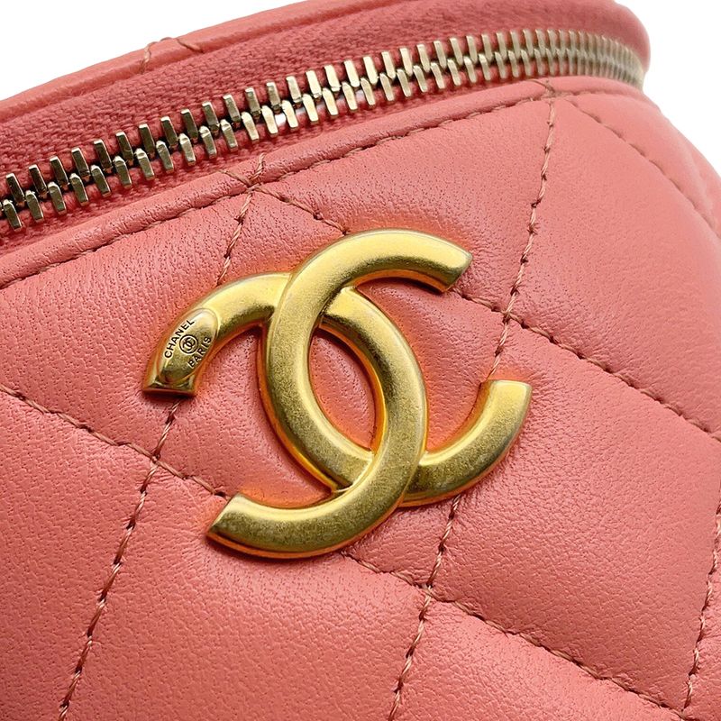 Chanel Chain Shoulder Bag CC Logo Quilted Top Handle Vanity