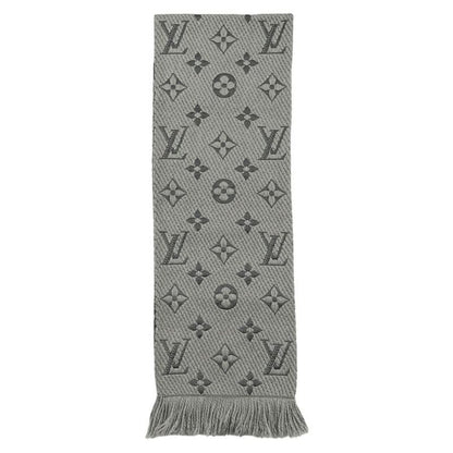 Louis Vuitton Muffler - Echarpe -logomania 413287 Wool Silk Monogram Gray -