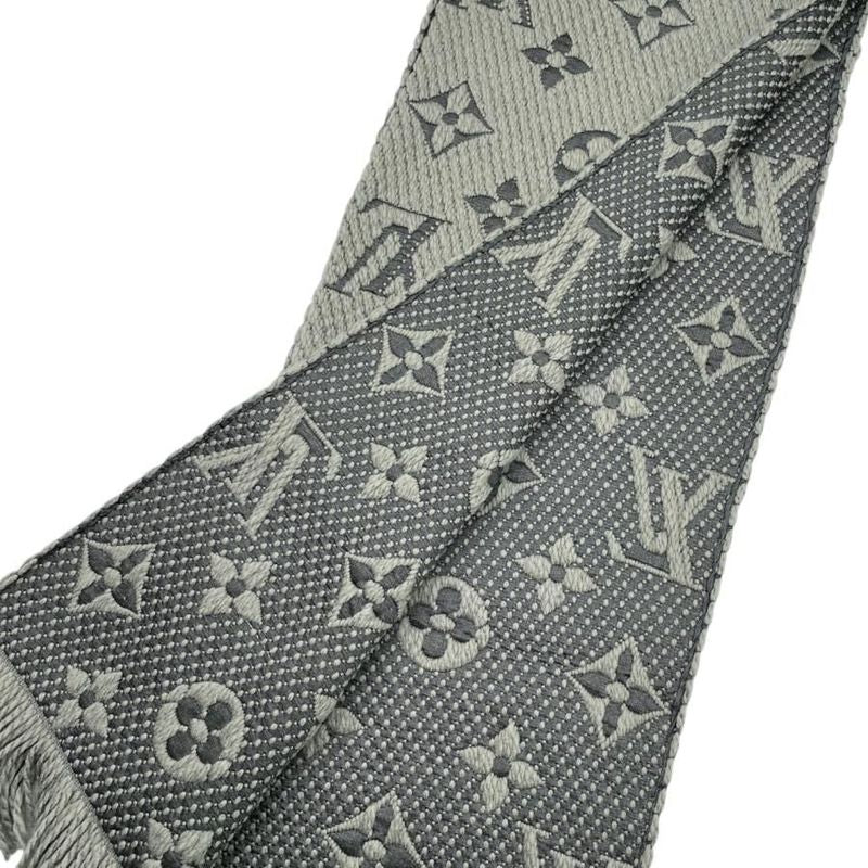 Louis Vuitton Muffler - Echarpe -logomania 413287 Wool Silk Monogram Gray -